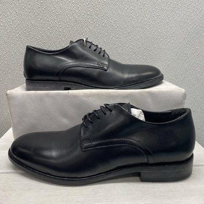 Moma Mens Size US 9 EU 42  Black Leather Derby Dress Shoes Lace Up Round Toe