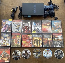 Sony PS2 Fat Console Bundle 18 Games 2 OEM Controllers 2 Memory Cards Tested