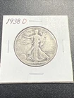 1938-D Walking Liberty Silver Half Dollar 50c - Denver / Key Date! -No Reserve!