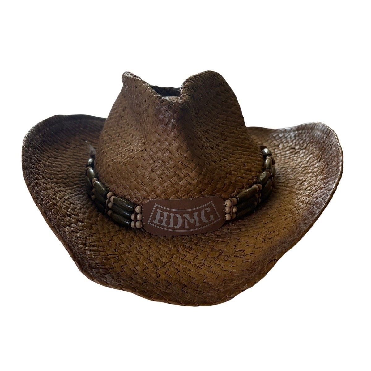 Harley-Davidson Straw Cowboy Hat HDMC Bead Embellishment 