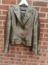 Luisa Cerano Bronze Gold Silk Blend Jacket Uk 12 Fr 40 D 38