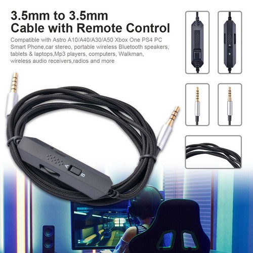 2M Gaming Headset Audio Cable Aux Lead Volume Control for Astro A10 A40 A30 A50 - Picture 5 of 7