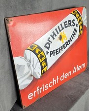 Original Dr. Hillers Pfefferminz Emailschild Emailleschild 1930 ? Automat alt