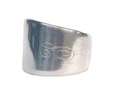 Hand Crafted Spoon Ring Silver Plated Flatware One Of A Kind 19 Grams Size 11.5