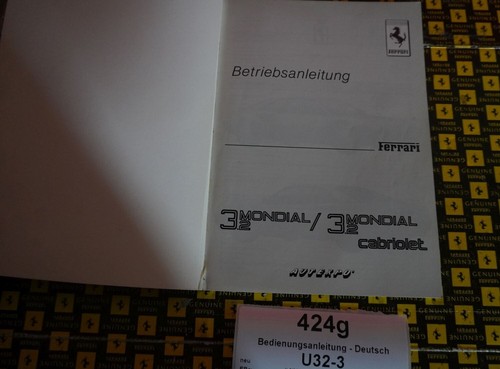 Manual de instrucciones Ferrari mondial 3.2 - Owner ́s manual - alemán - Imagen 2 de 4