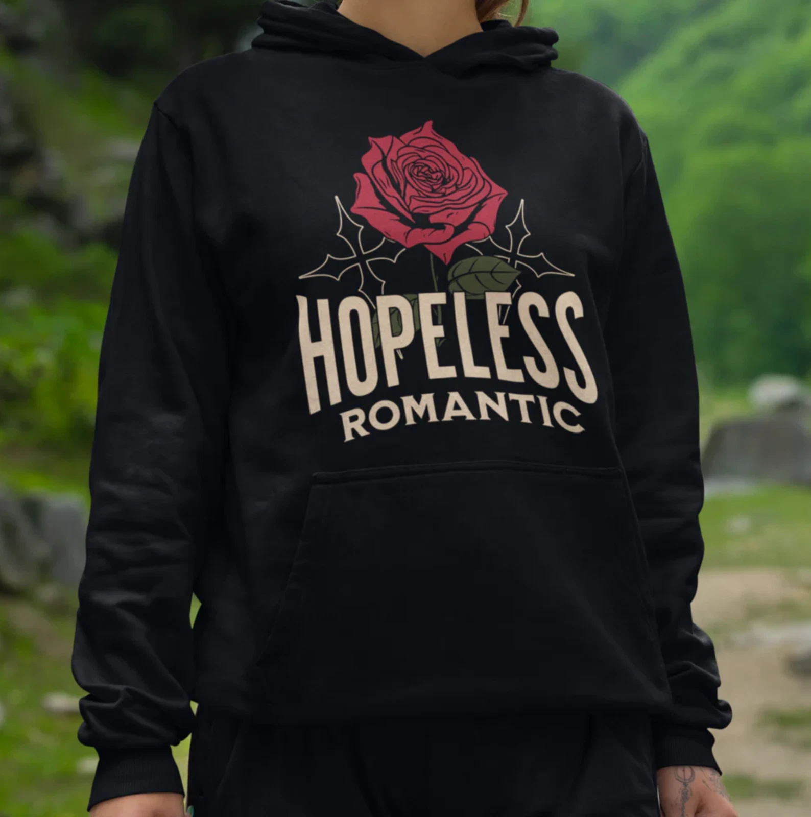 Felpa con cappuccio romantica senza speranza regalo San Valentino regalo per lei amore vintage