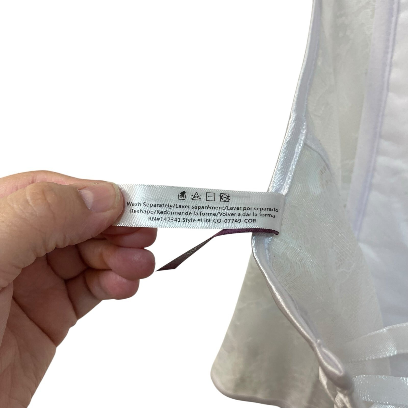 Adore Me Women's Ashoka Corset Bright White Size Large Boned Lace up Back Sheer