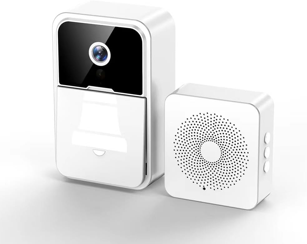 Video Doorbell, Motion Detection (White Lithium Battery + 1080P + Automatic Capt-image