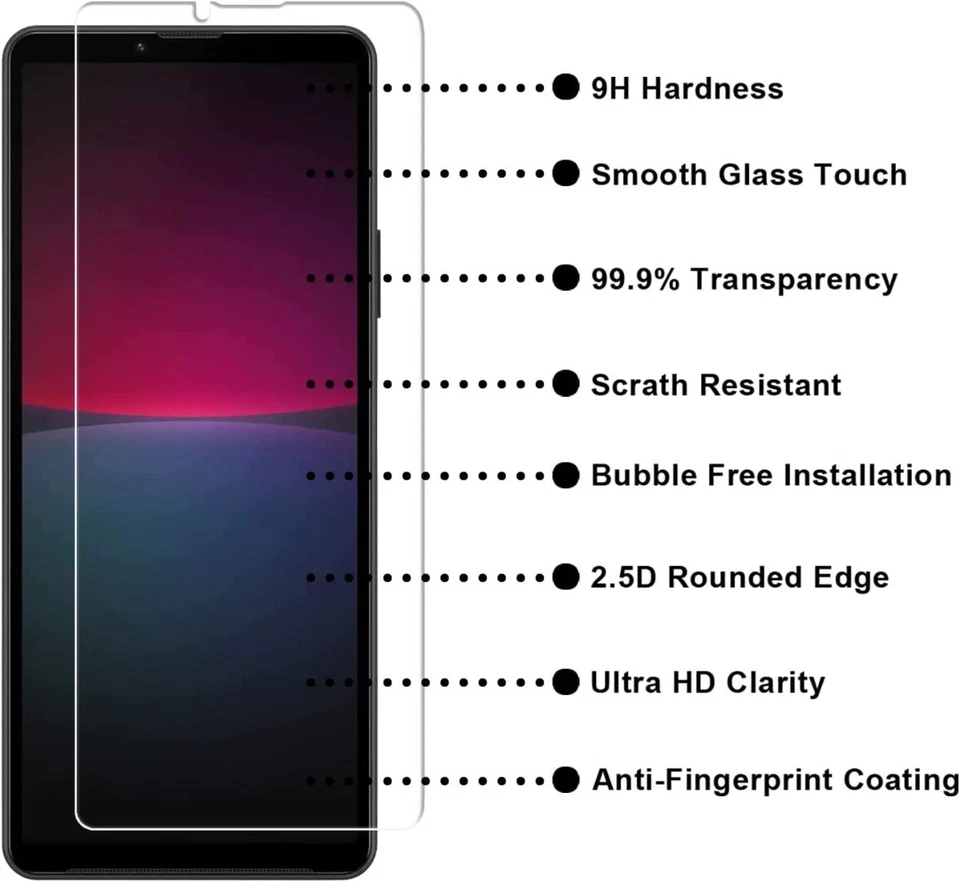 For Sony Xperia 1 10 5 VII VI V IV III L4 XA2 Tempered Glass Screen Protector - image 3 of 4