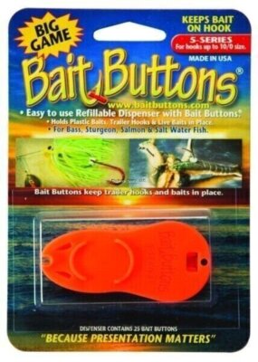 Bait Buttons Big Game Bait Button Dispenser w/25 Buttons Marine Orange 44703