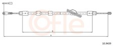 COFLE Handbremsseil bremsseil vorne passend für Mercedes-Benz CLK C208 A208