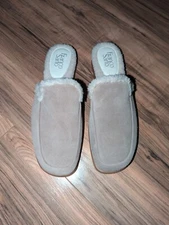 Tan Franco Sarto Mule Clogs Size 10. Fleece Lined Mules. Women's Mules.