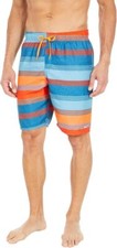 Sz XL Nike Men's 9" Horizon Stripe Volley Swim Trunks Blue Orange NESSA579-412