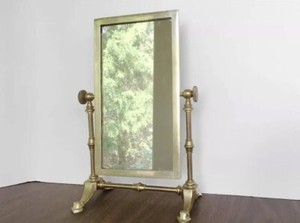 Vintage Brass Vanity Mirror Shaving Mirror Swivel Tilting Ebay