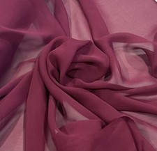 WINE 100 Silk Chiffon Fabric 45 Width Sold By The Yard