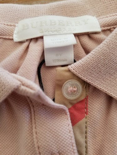 burberry girls 8y cali pink raglan polo dress nwts