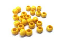 100 pcs Yellow CCB Plastic Round Spacer Beads - 10mm - 4.7mm Hole - Fit Paracord