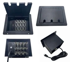 PROCRAFT LARGE 3 HOLE LID FEED-THRU RECESSED Stage Pocket/Floor Box w/ 1) WIRED