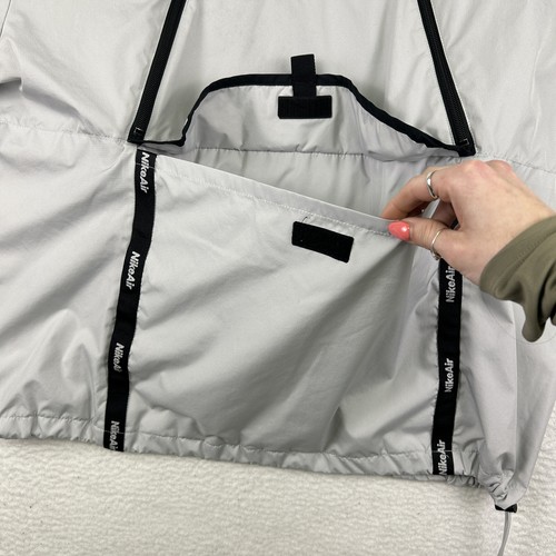 Nike Jacket Mens XL Air Gray Packable Pullover Windbreaker Pockets Reflective - Picture 6 of 15