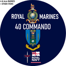 Royal Navy ROYAL MARINES Badge and more 40 COMMANDO Marines Gift