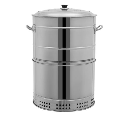 Large Portable Charcoal Grills, Stainless Steel BBQ Grill Barrel, Barbecue Grill - Picture 6 of 19