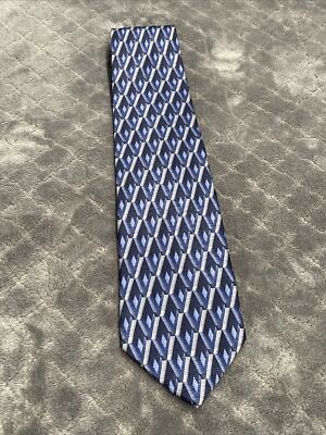Stanford Silk Blue Geometric Neck Tie