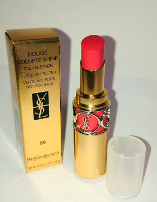 YSL Volupte Shine Oil-In-Stick Lip Color Lipstick #69 ROSE CASTEL