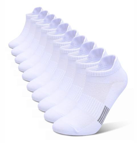 Women's 10 Pairs Athletic Running Low Cut Socks Thin Cotton Soft 5-8 A04-white - Foto 2 di 7