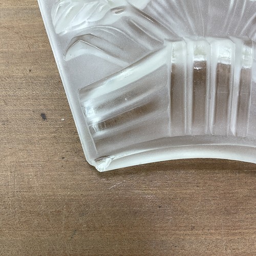 1920s Jean Noverdy French Art Deco Frosted Glass Ceiling Light Chandelier Panels - Picture 15 of 24