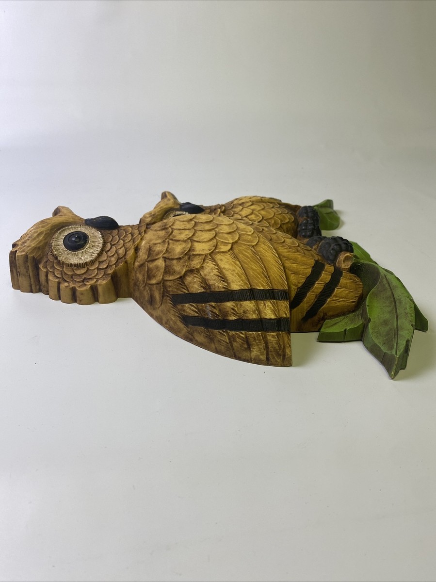 【1970s USA vintage】HOMCO フクロウ ウォールデコ　壁掛け Vintage 70's Wooden Owl wall deco /ビンテージ 木製 フクロウ