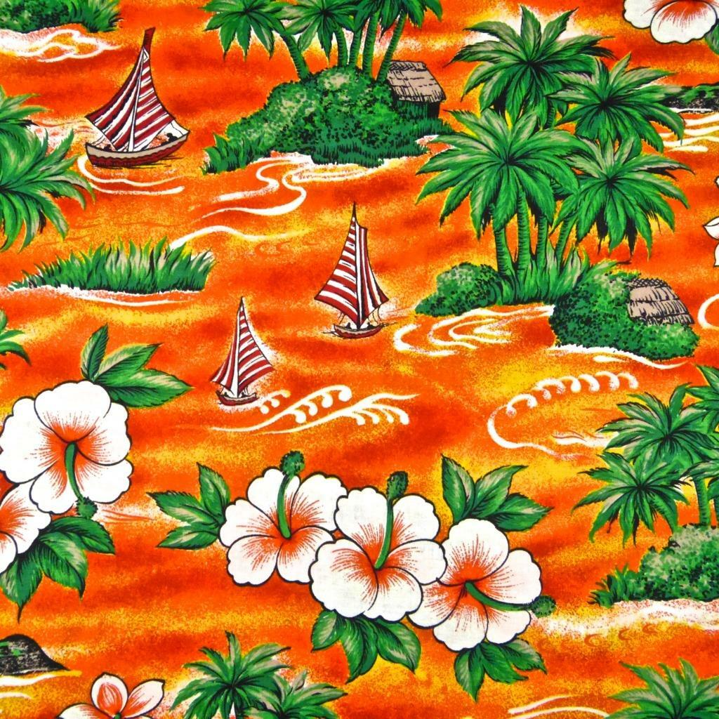 Vintage Hawaiian Print. Everglaze Minicare, Kokio & Kumu N'iu