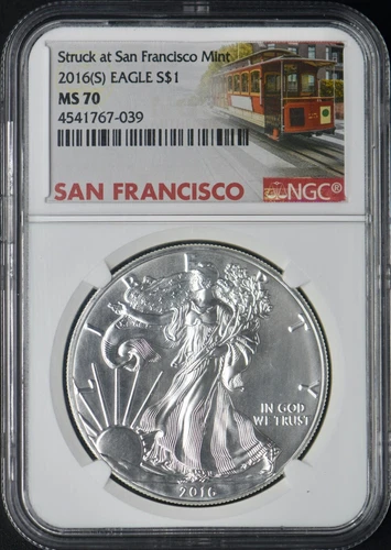 2016-S American Silver Eagle - NGC MS70 - Trolley Label - ✪COINGIANTS✪