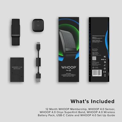 WHOOP 4.0 Wearable Health, Fitness & Activity, Onyx Superkknit/Band/Battery Pack