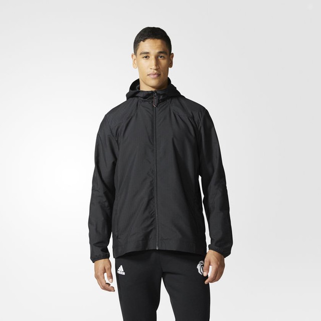 adidas black windbreaker jacket