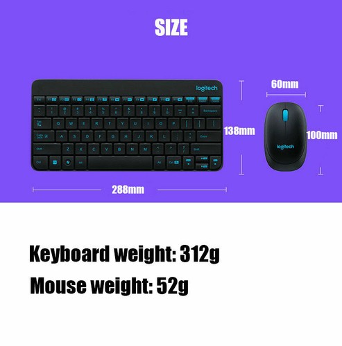 Logitech MK245 Wireless Keyboard + Mouse Combo Kit Compact Nano USB Receiver - Picture 10 of 13