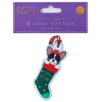 Design By Violet Yappy Hund Weihnachten Geschenkanhänger 8 Stück