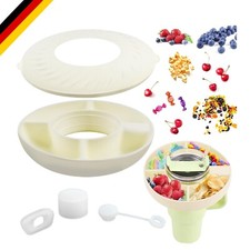 Beige Snackschale aus Silikon für Stanley Cup 40oz mit Deckel & Strohhalm, 4 ...
