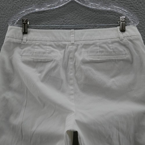 Talbots Womens Slim Leg Cropped Pants 10 White Lace Up Hem Stretch Career Casual - Bild 5 von 13