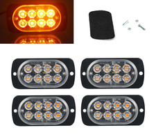 4 x 12/24V Orange Blink Gauge LED Lights for Bus Heavy Duty Roadside Assistance