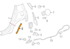 Genuine OEM Rear Passenger Right Side Body Trim Protector For Toyota 5874152382
