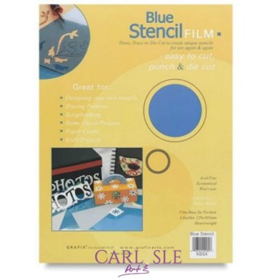 Grafix Blue Stencil Film, 12'' x 15'' x 10 Sheets
