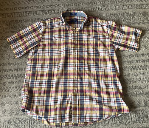 Pendleton Men’s Short Sleeve Button Front Plaid Seaside Shirt Size XL