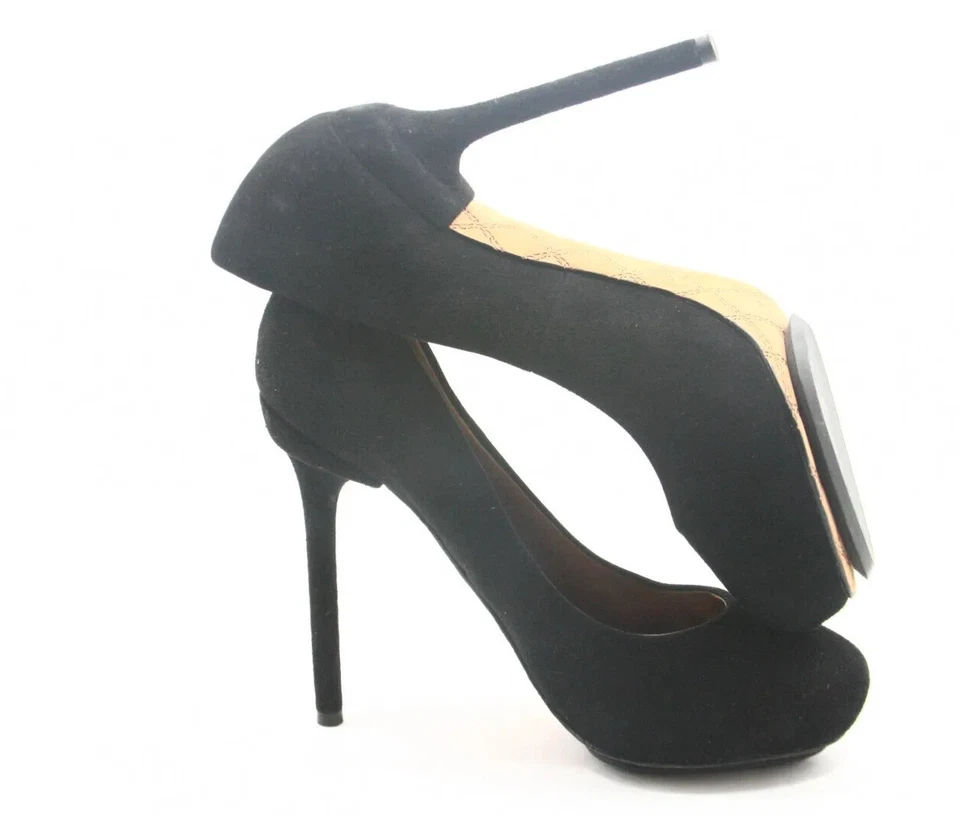 Lamb черная замша женщин насосы размер 5,5 M кожи L.A.M.B. Туфли на высоком каблуке б/у в отличном состоянии - Изображение 3 из 4