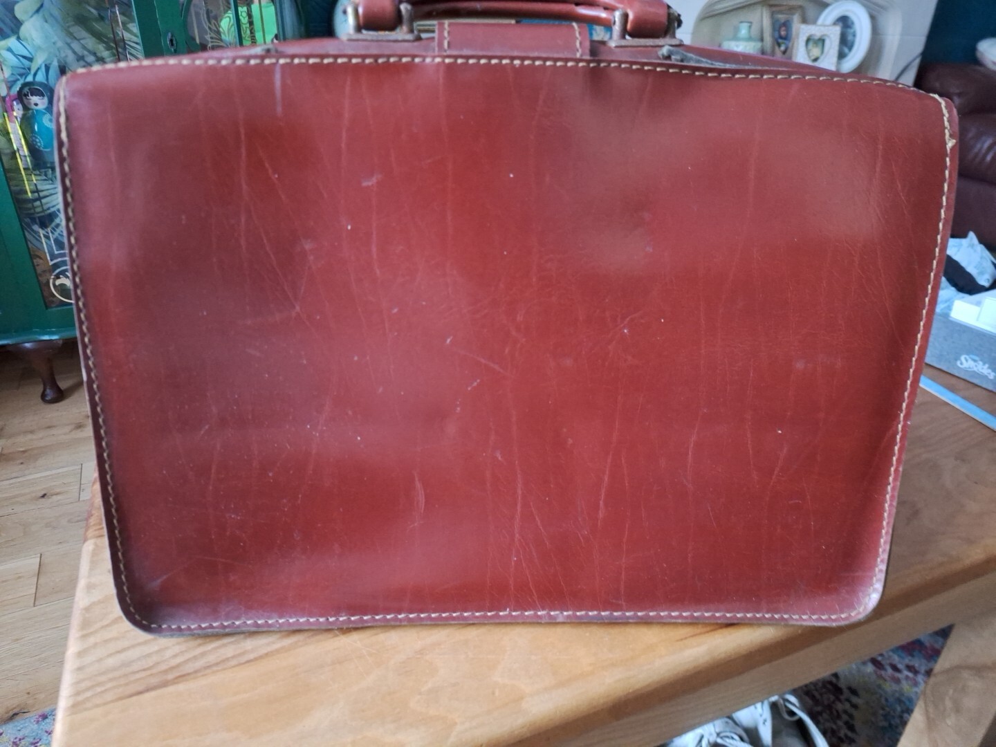 Vintage Leather Look Briefcase / Doctors Bag Cheney Medical Document