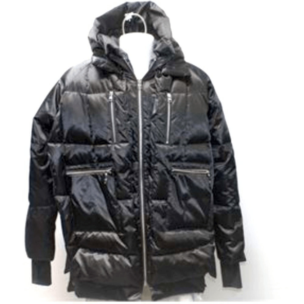 NUEVO Abrigo de plumón de pato grueso negro brillante de gran tamaño Orlay RARO TALLA 2XL NUEVO SIN ETIQUETAS