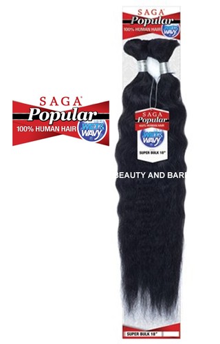 SAGA POPULAR 100 HUMAN HAIR 18 WET WAVY BULK HAIR MICRO BRAIDING 