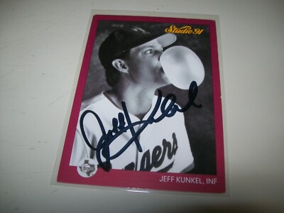 1991 LEAF STUDIO JEFF KUNKEL AUTOGRAPH SIGNED AUTO #126 TEXAS RANGERS