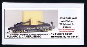 LMH Funaro F&C 6590  BM Boston & Maine  WELL HOLE FLAT Car w/ Load 5-Sold to GE