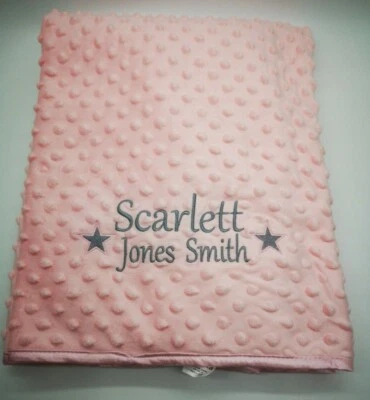 Personalisierte Luxus Babydecke bestickt Junge Mädchen Neu Baby Geburt Geschenk Stern