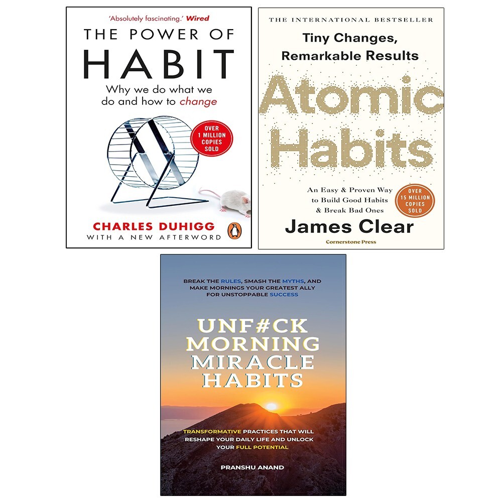 Atomic Habits  James Clear,UnF#ck Morning Miracle Habits, Power of Habit 3 Books